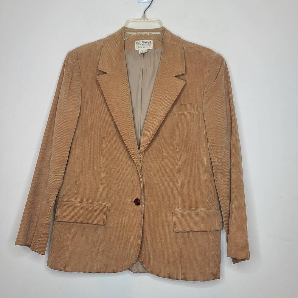 Vtg Prestige Sportswear Butterfly tan corduroy blazer - 14 (see measurements)
